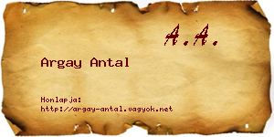 Argay Antal névjegykártya